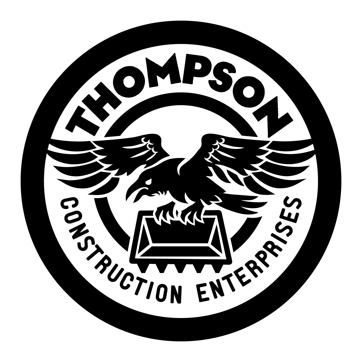 Thompson Construction black on white logo