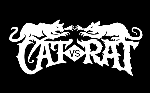 Cat vs. Rat white on black logo