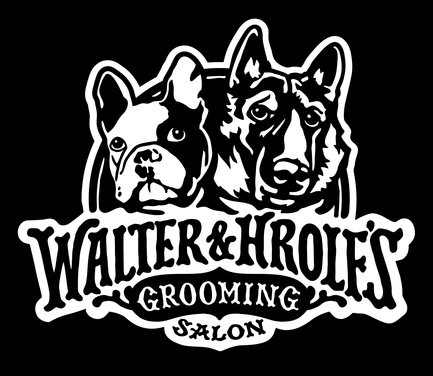 Walter & Hrolfs white on black logo