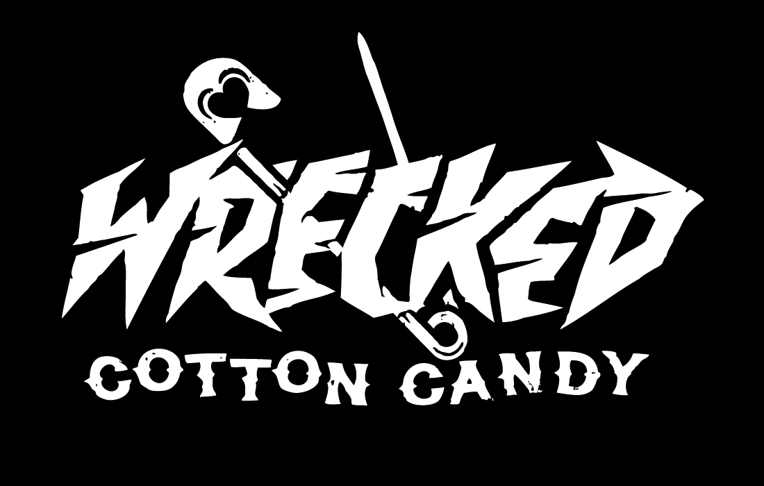 Wrecked Cotton Candy White on Black