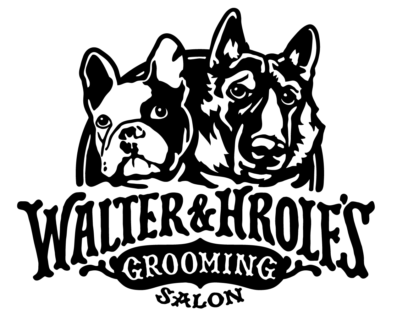 Walter and Hrolfs black on white logo