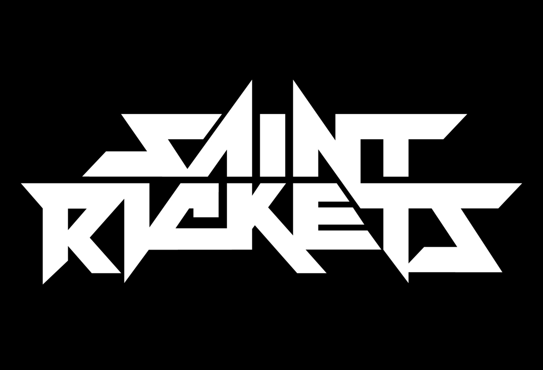 Saint Rickets logo - white on black