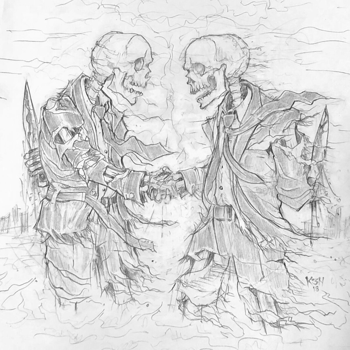 Death in Alliance album artwork sketch